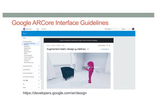 Google ARCore Interface Guidelines
https://developers.google.com/ar/design
 