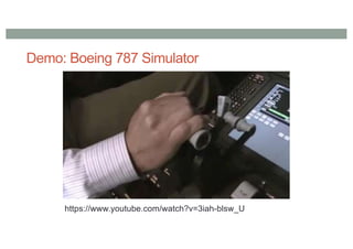 Demo: Boeing 787 Simulator
https://www.youtube.com/watch?v=3iah-blsw_U
 