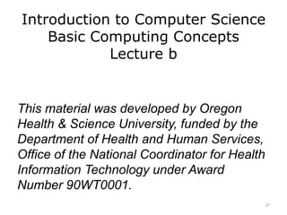 Basic Computing Concepts Including History | Lecture 2B | PPT