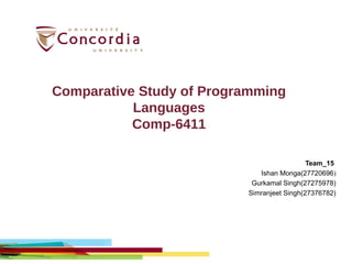 Comparative Study of programming Languages | PPT