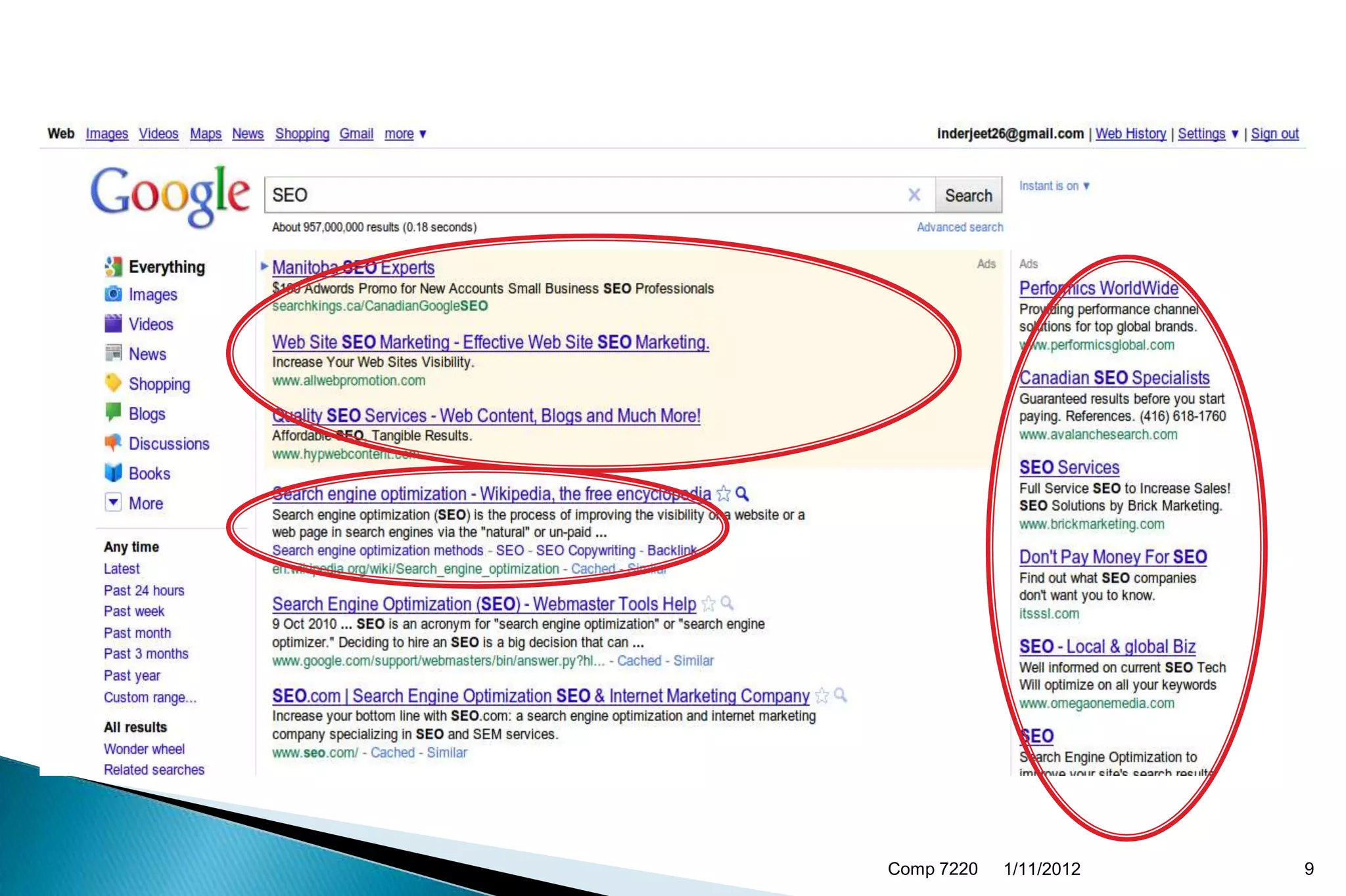 Comp 7220   1/11/2012   9
 