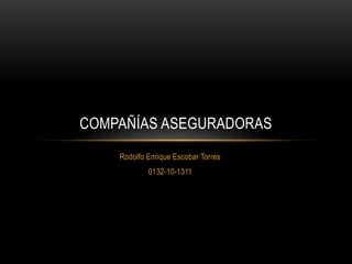 Rodolfo Enrique Escobar Torres
0132-10-1311
COMPAÑÍAS ASEGURADORAS
 