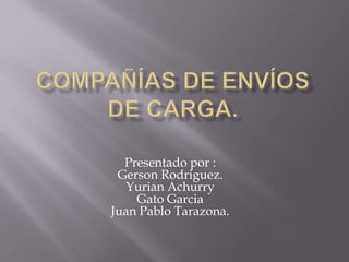 Presentado por :
Gerson Rodriguez.
Yurian Achurry
Gato Garcia
Juan Pablo Tarazona.
 
