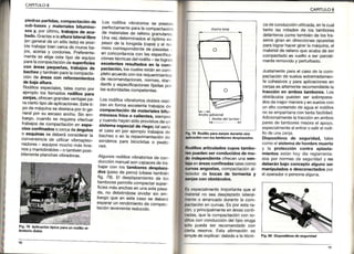 CAPITULO8
p¡odraspartidas,compactac¡óñde
sub-basesy materialesb¡tumino_
sos y, por último,traba¡osde aca_
bado,Graciasalaalturalaterallibre
(engeneralde unsóloJado)es Dos!
bletrabajarbjencercad" rnrroi br_
jos, acerasy cordones.preferente_
mentese ejigeestet¡pode equipo
paratacompactacióndesuperficies
con areas pequeñas,trabajos de
bácheoytambienparalacompacta_
cronde áreas con reforzamientos
de baia altura.
Rodilfosespec¡ales,talescomopor
elemptolos llamadosrodillospara
zanlas,olrecengrandesventajaspa_
raciertotipodeaplÍcaciones.Esteti_
po de máquinasedestacaporloge_
nera¡por su escasoancho,Sinem_
bargo,cuandose requ¡eraefectuar
trabaiosde compactaciónen espa_
cioscoDf¡nadoso cercadeángulos
o esqumasse deberáconsiderarla
convenienciade ut¡lizarvibroapiso_
nadores- equiposmuchomásliv¡a_
nosy maniobrables- otambiénposi_
btementepianchasvibradoras
Los,rodiltosvibratoriosse presian
penecÍamenteparalacompactación
de materialesde rellenogranulares,
Unavezdeterminadoselóptimoes_
pesoroe tatongada(capa)y el nú_
merocorrespondientede pasadas
en concordanciacon lasespecifica
cronestécnicasdelrodillo_selogran
excetentesresultadosen la com-
pactación,loscualesestánencom
pletoacuerdoconlosrequerimjentos
de recomendaciones,normas,stan-
oardsy especificacionesfüadaspor
tasautoridadescompetentes.
Losrodillosvibratoriosdoblesreali_
zanen formaexcelentet¡abajosde
compactac¡ónde materialesbitu_
mrnososfríoso calientes,síempre
y cuanoohayansidoprovistosde un
s¡stemaespec¡alderiegoitalsera
er casoen por ejemplotrabajosde
nacheoo en la repavimentaciónde
senderospara bicicletaso peato
Algunosrodillosvjbratoriosde con
ducciónmanualsoncapacesdetra
oajarcon fostambores desplaza_
dos (pasode perro)(véasetambién
fig.79). El desplazamientode tos
ramborespermitecompactarsuper_
nc¡esmásanchasen unasolapasa-
da, no debiéndoseotvidarsin er¡_
bargoque en este casose deberá
esperarun rendimientode compac_
racronlevementereducido.
79 Bodil¡opaE zanjasduranteuna
con los tambores desplazados
¡llosart¡culadoscuyostambo-
CAPITULO8
cadeconducciónutilizada,enlacual
tanto las mitadesde los tambores
delanteroscomotambiénde lostra-
serosgiranen direccionesopuestas
paralograrhacergirarlamáquina,el
materialde rellenoqueacabade ser
compactadoes vueltoa serparciaF
menteremovidoy perturbado.
Justamenteparael casode Iacom-
pactaciónde suelosextremadamen-
te cohesivosy paraaplicacionesen
zanjasesaltamenterecomendablela
tracc¡ónen ambostambores.Los
obstáculospuedenser sobrepasa
dosdernejormanerayensueloscon
unaltocontenidode aguael rodiilos
noseempanianacontantafacilidad_
Adicionalmentelatracciónenambos
paresde tamboresmejorael apoyo,
especialmentealentrarosalirelrodi
llodeunazañja.
D¡spositivosde seguridad, tales
comoels¡stemade hombremuerto
y la proteccióñ contra aplasta-
m¡entosestánhoy día reglamenta-
dos por normasde seguridady no
deberánbaio conceptoalgunoser
manipuladoso desconectadospor
eloperadoro personaalguna,
aenáreasconfinadastalescomo
angostas,compactaciónal-
l€dedorde bocas de tormenta y
con obstáculos,
Esespecialmenteimportanteque el
mater¡alno sea desplazadolateraF
menteo arrancadodurantela com-
pactaciónen curvas.Esporestara-
zón,y principalmenteenáreasconf¡-
nadas,quela compactaciónconro-
(,lllosconconduccióndeltipooruga
pueden ser conduc¡dos de mo-
independ¡enteofrecenuna ven-
8ólo pueda ser recomendadocon
Oiertareserva.Esta afirmaciónes
Eimpledeexplicar:debidoa laiécni- Fig.80 Dispos¡r¡vosdéseguridad
 