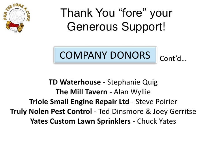 8th Annual Par Tee Fore A Cure Golf Tournament