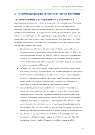 Théories du complot : guide et recommandations
11
2 Recommandations pour faire face aux théories du complot
2.1 Pourquoi l...
