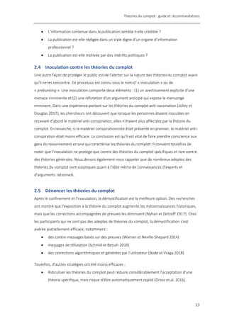 Théories du complot : guide et recommandations
13
• L’information contenue dans la publication semble-t-elle crédible ?
• ...