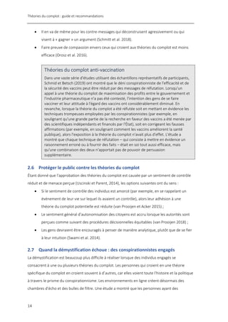Théories du complot : guide et recommandations
14
• Il en va de même pour les contre-messages qui déconstruisent agressive...