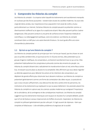 Théories du complot : guide et recommandations
3
1 Comprendre les théories du complot
Les théories du complot – la croyanc...