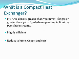 Compact heat exchangers | PPTX