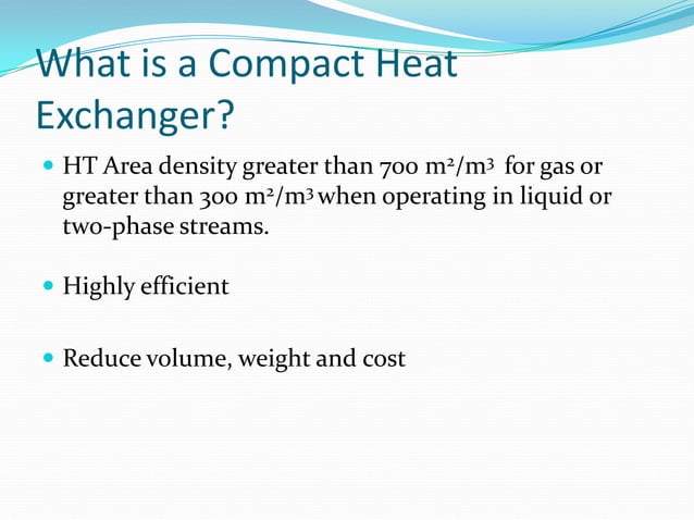 Compact heat exchangers | PPT