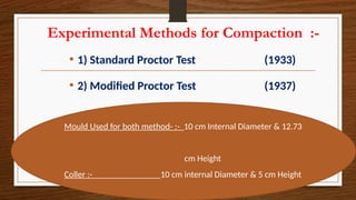 Proctor Method Compaction and consolidation of soil sample | PPTX