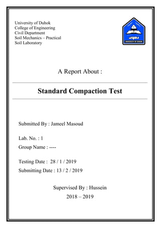 Standard Compaction Test | Jameel Academy | PDF