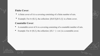 Module Math Finite Cover COMPACT SET IN R AND IN METRIC SPACE.pptx