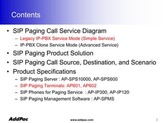 AddPac Compact Size SIP Paging Terminal Solution | PPT