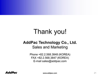 AddPac Compact Size SIP Paging Terminal Solution | PPT