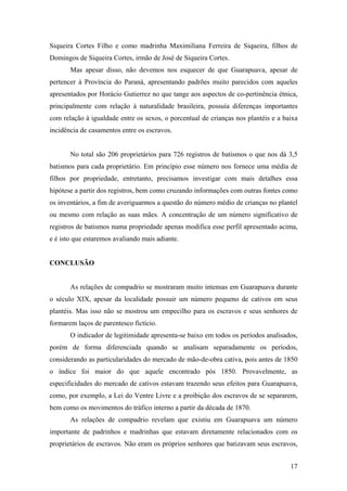 Compadrio E EscravidãO Em Guarapuava