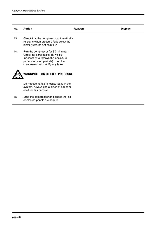 Compair cyclon3 air compressor user manualparts supplier PDF