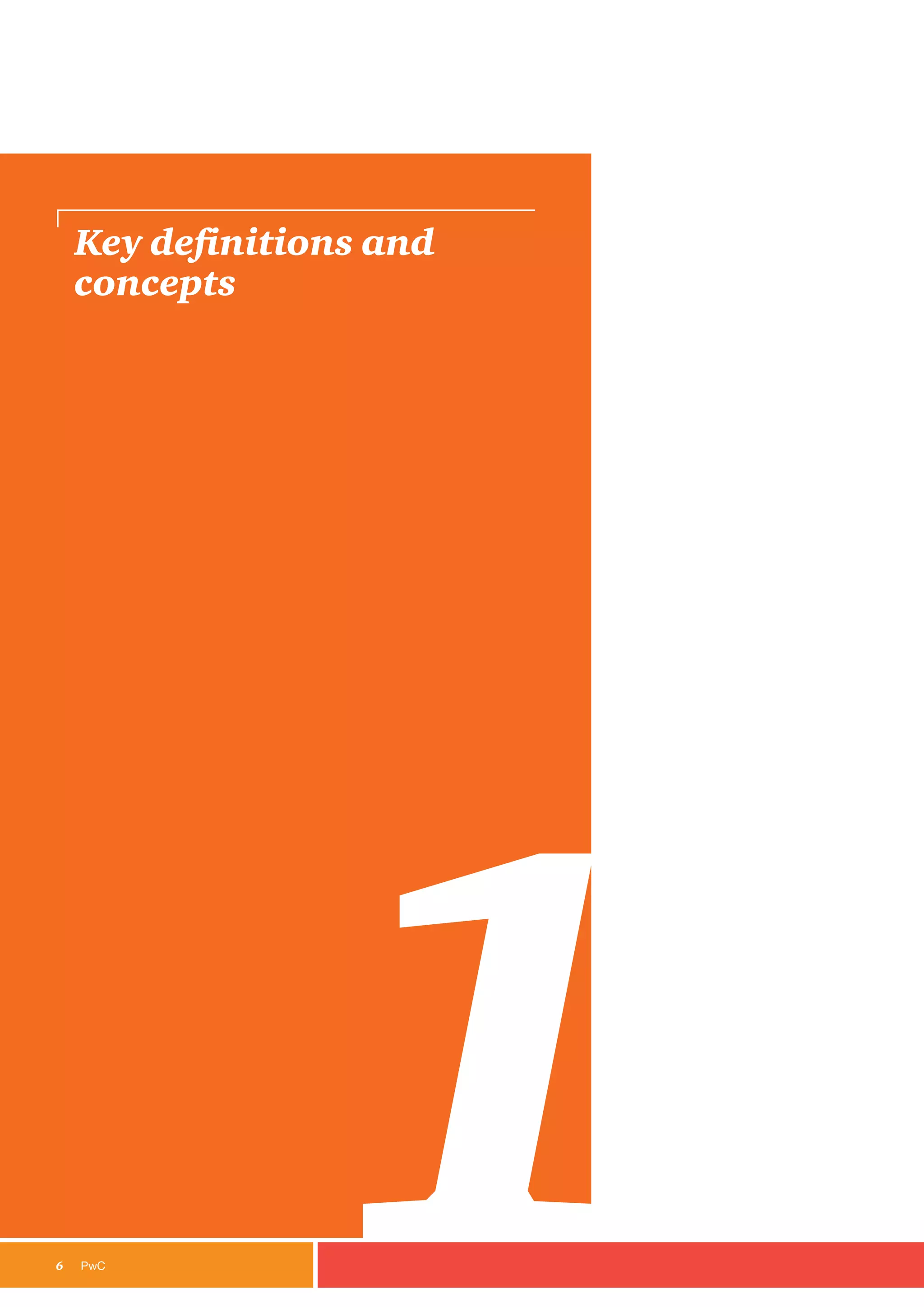 6	PwC
Key definitions and
concepts
1
 