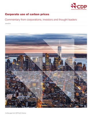 Corporate use of carbon prices
Commentary from corporations, investors and thought leaders
A white paper from CDP North America
June 2014
 