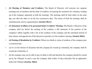 • (2) Meeting of Members and Creditors: The Board of Directors will convene two separate
meetings-one of members and the o...