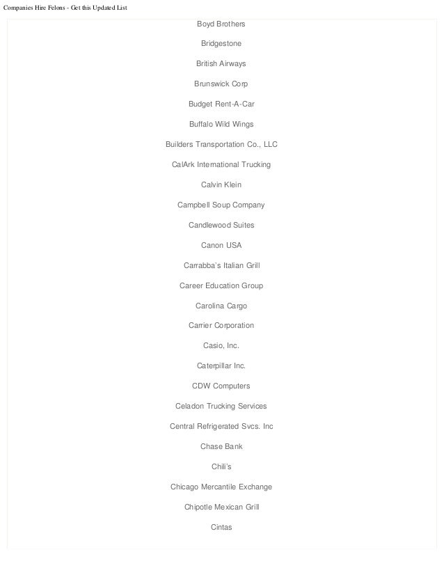 Jobs For Ex Offenders And Felons Updated List Of Companies That Hire