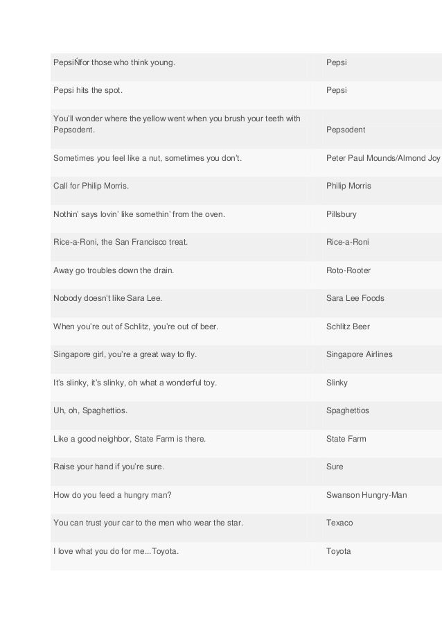 companies tag lines