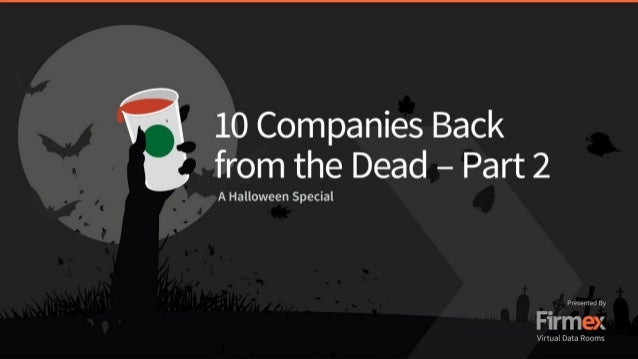 10 Companies Back
from the Dead — Part 2

A Halloween Special

eeeeeeeeee By

Vi aaaaaaaaaaaaaaa 1S 