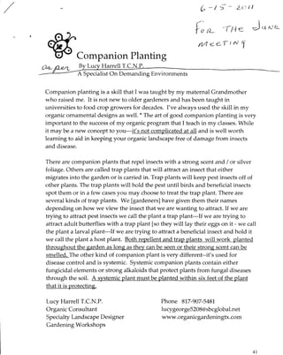 Companion Planting - Lake Granbury Master Gardeners, Texas