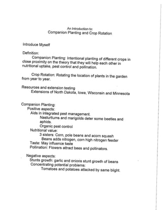 Companion Planting and Crop Rotation