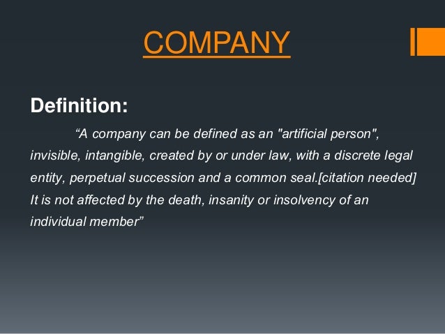 representation of a company definition