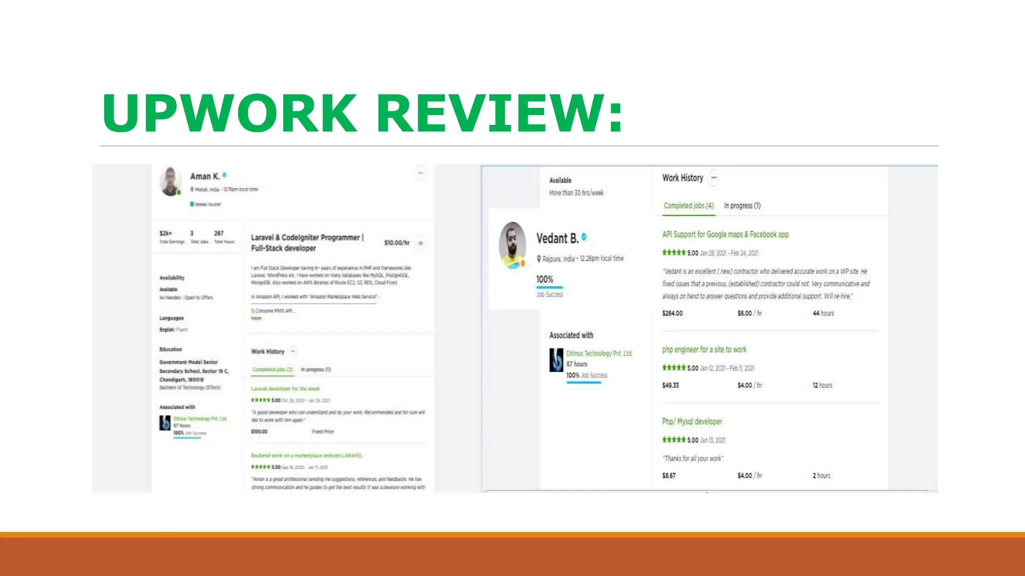 UPWORK REVIEW:
 