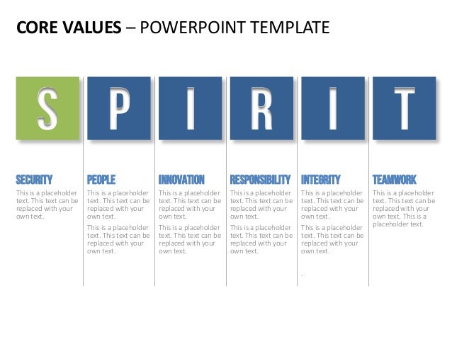 company core values english templates