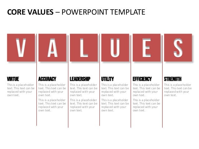 company core values english templates