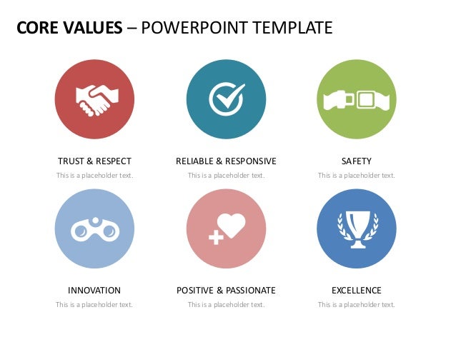 company core values english templates