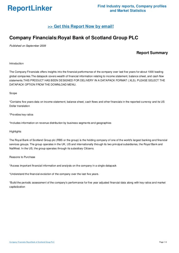 Company Financials Royal Bank Of Scotland Group Plc