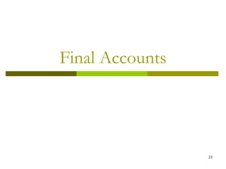 23
Final Accounts
 