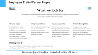 Employee Traits/Career Pages
Glassdoor | Ambition Box | LinkedIn Profiles of Interns
 
