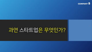 COMPANY B
과연 스타트업은 무엇인가?
4
 
