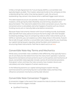 Simple Convertible Note Convertible Notes: A Term-by-Term Guide for Founders and Growing ...