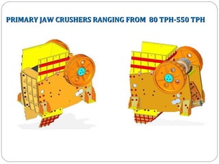 PRIMARY JAW CRUSHERS RANGING FROM 80 TPH-550 TPH
 