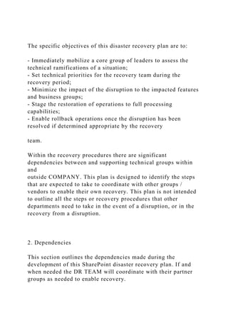 COMPANY Disaster Recovery Plan (DRP) for [PRODU.docx