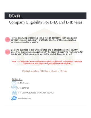 Company eligibility for L-1 and L-2 visa