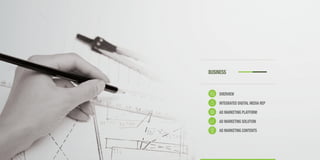 BUSINESS
OVERVIEW
INTEGRATED DIGITAL MEDIA REP
AD MARKETING PLATFORM
AD MARKETING SOLUTION
AD MARKETING CONTENTS
 