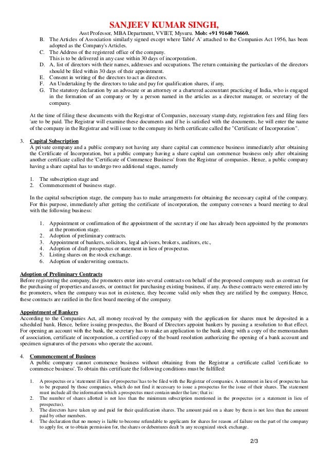 Company formation pdf