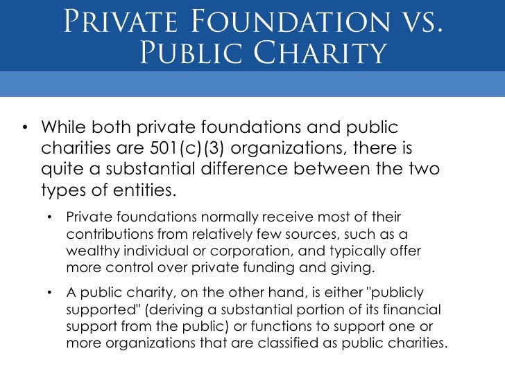 Foundation Vs Public Charity Chart