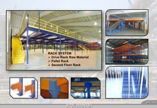 RACK SYSTEM
 Drive Rack Raw Material
 Pallet Rack
 Second Floor Rack

 10 

 