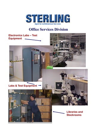 Office Services Division
Electronics Labs – Test
Equipment




Labs & Test Equipment




                                       Libraries and
                                       Stockrooms
 
