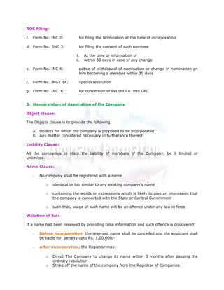 Form 9 Roc Company incorporation under nca 2013 and rules there under | PDF