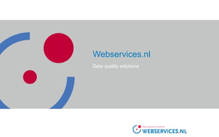 Webservices.nl Data quality solutions 